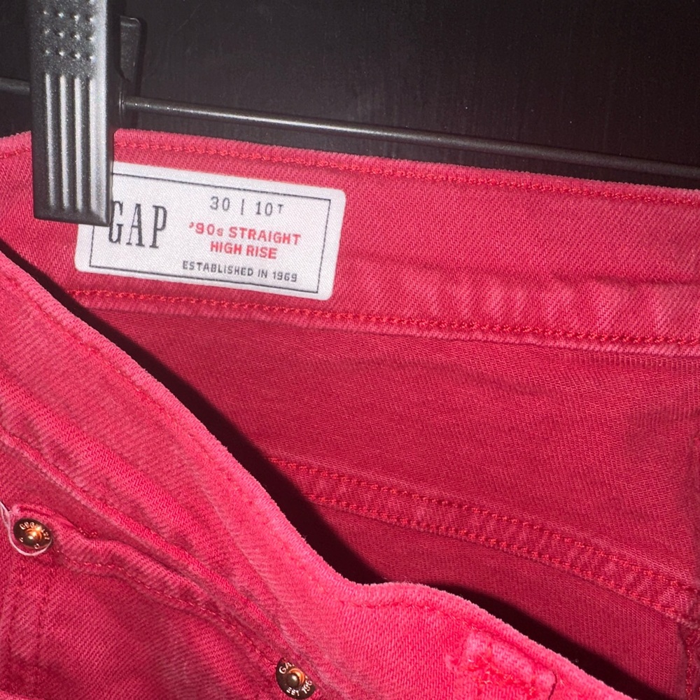 GAP Red 90’s Straight High Rise Jeans